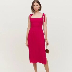 Reformation Besse Dress, Rhubarb (dark pink), size 6